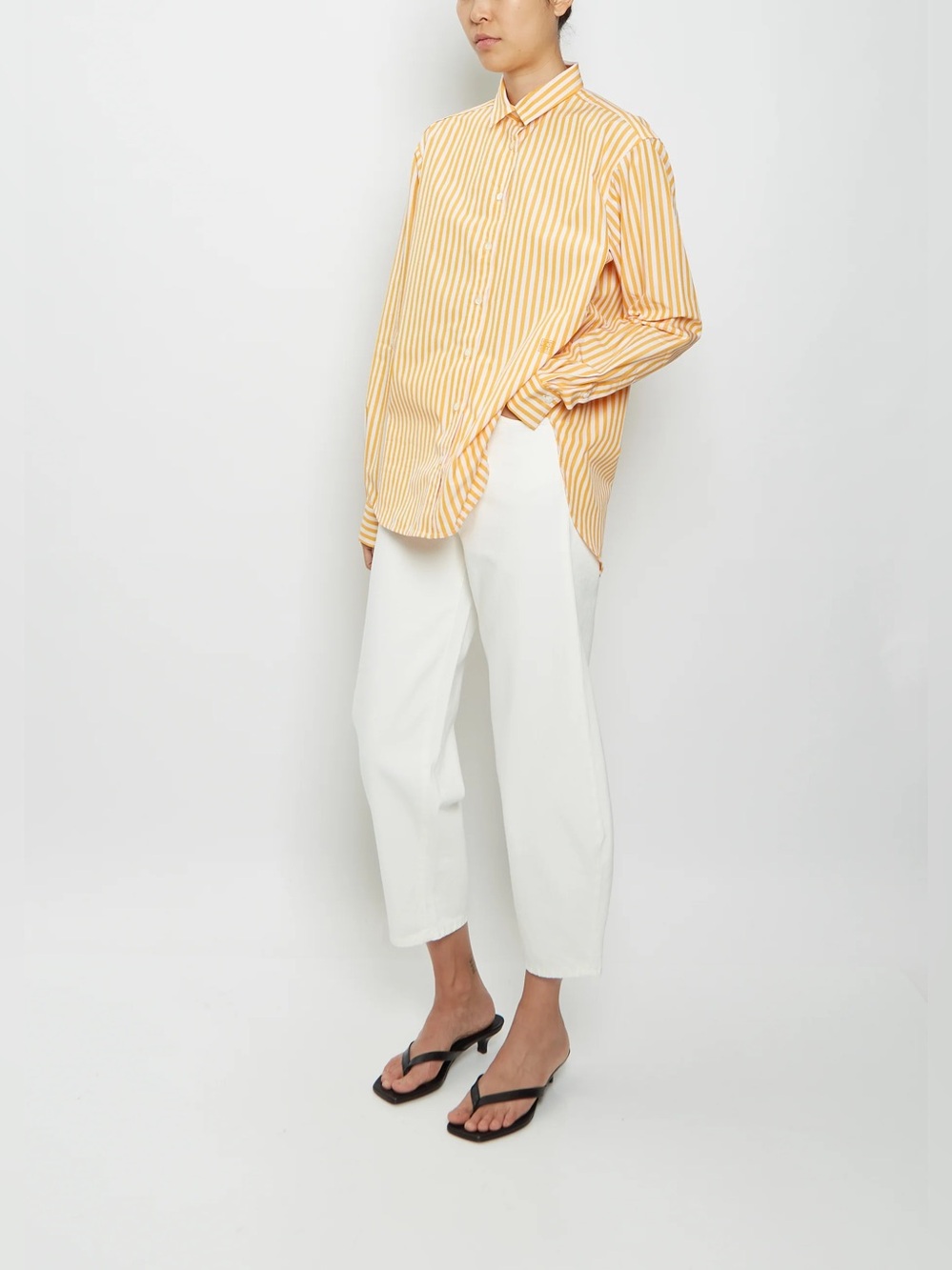 Toteme Signature Cotton Shirt- Orange Stripe - Picture 6 of 9
